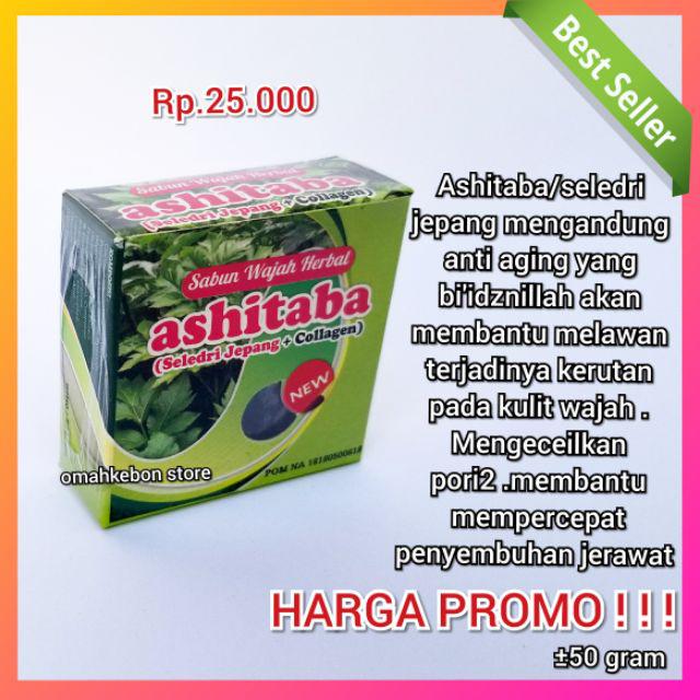 Sabun Wajah Herbal Ashitaba / Sabun Jerawat / Sabun Anti Keriput , Seledri Jepang + Collagen 50 Gram
