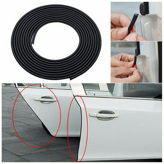 [BISA COD] List Karet Pintu 5m 5 meter 5 m Lis Pintu Mobil Universal Pengaman Pelindung Peredam Pintu Dekorasi Door Guard Strip Rubber Double Tape