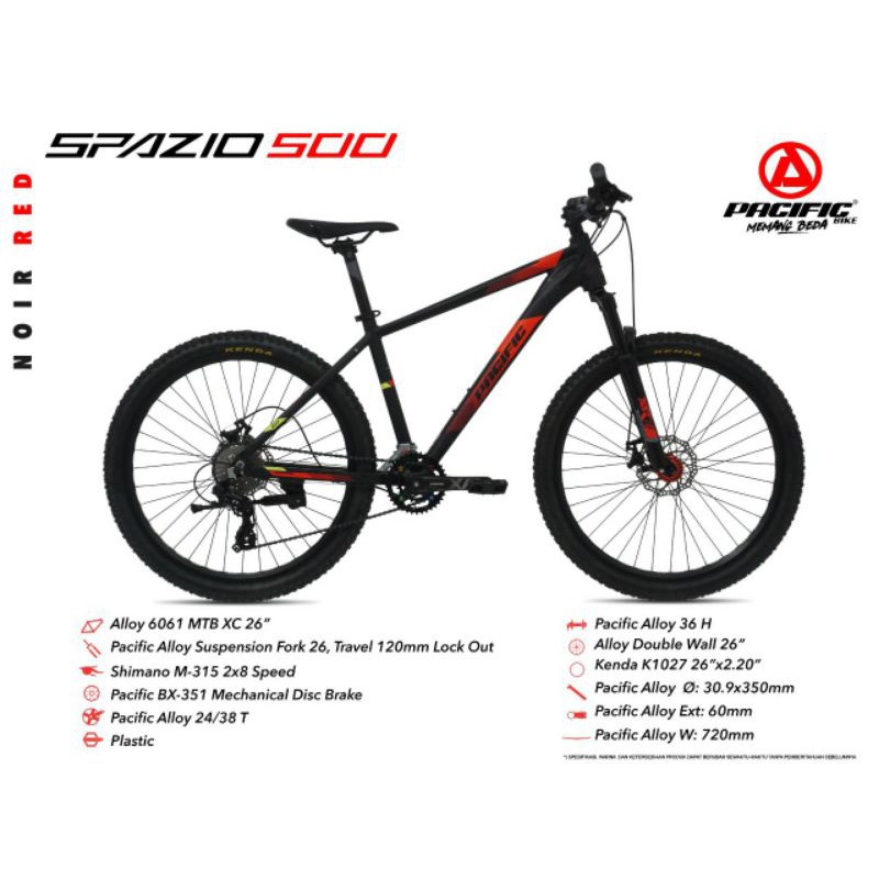 Sepeda mtb 26 SPAZIO 500 PACIFIC alloy