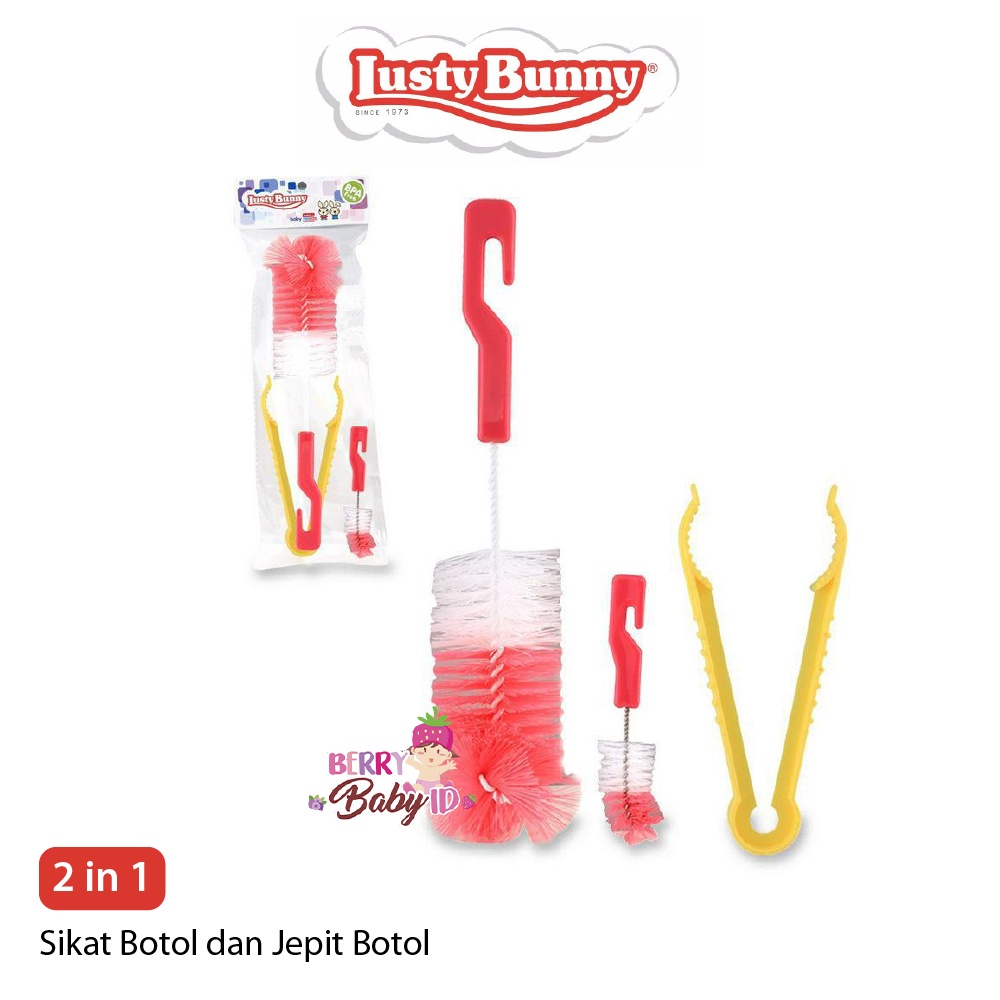 Lusty Bunny Sikat Botol Dot Bayi + Jepitan Bottle Nipple Brush SK-1001 Berry Mart