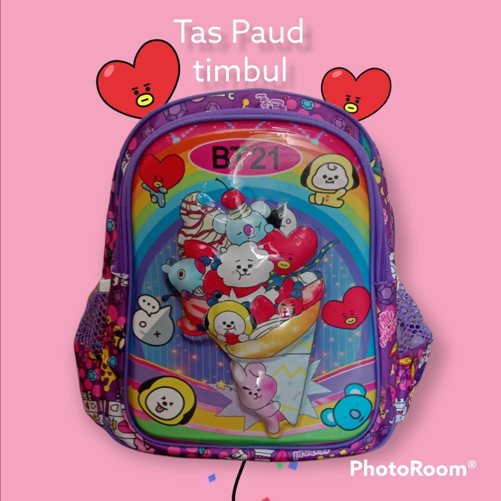 tas sekolah anak perempuan paud ransel anak gambar timbul