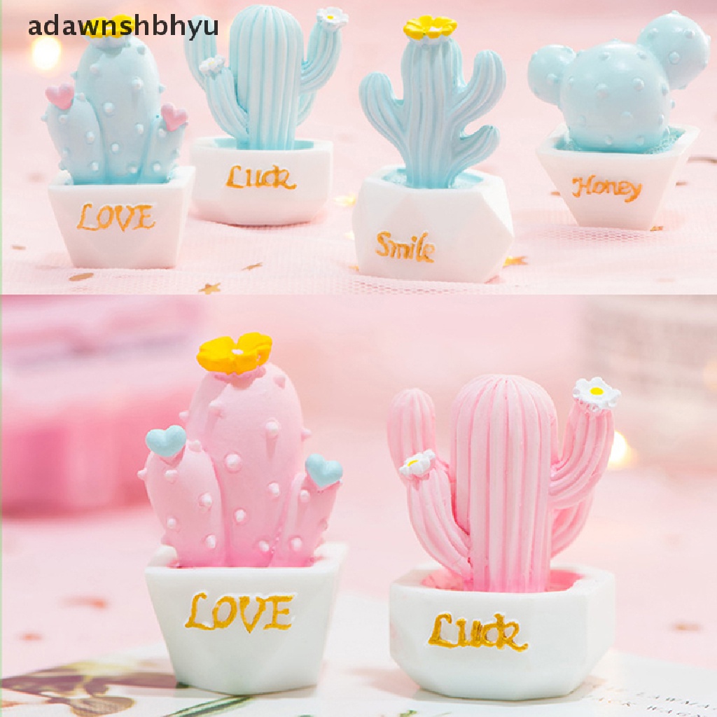 [adawnshbhyu] 10gaya Ornamen Kaktus Resin Patung Miniatur Aksesoris Lucu Dekorasi