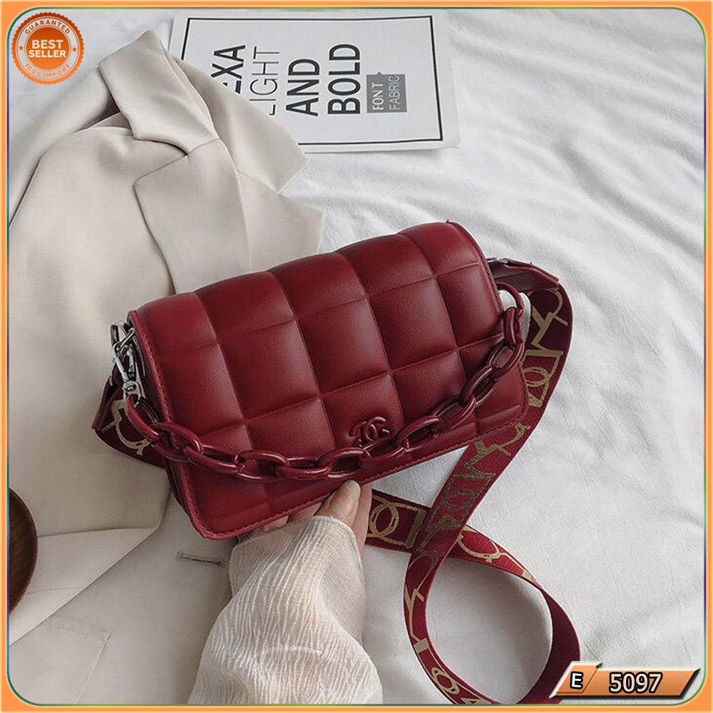 ⏩TBS⏪ E 5097 | L 1137 | 3136 (1KG BISA 2PCS) TAS SELEMPANG MOTIF RUBIC FREE ACCESSORIES RANTAI