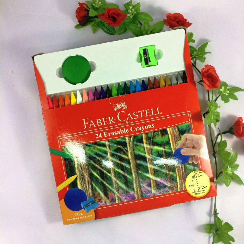 

mg Erasable Crayons 24 Warna Faber Castell (Crayon Hapus)