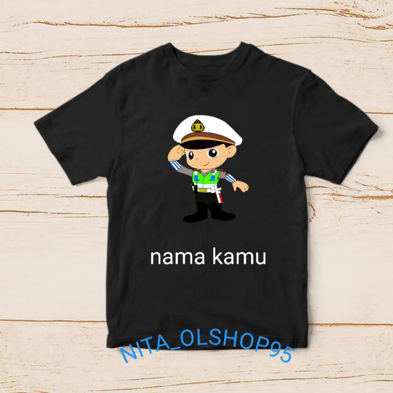 baju anak karakter / kaos anak gambar polisi