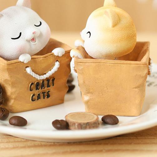 ❃ Pajangan Dashboard Mobil Kucing Lucu / Dekorasi Aksesoris Bobble Head Cute Crazy Cat Kepala Goyang