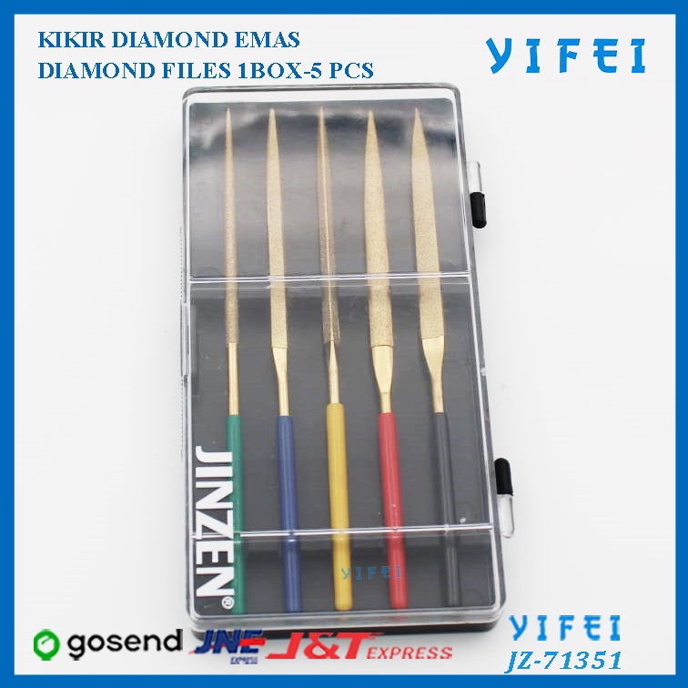 Kikir Diamond Set 5 Pcs/ Kikir Intan Emas/Kikir Emas/YIFEI-71351