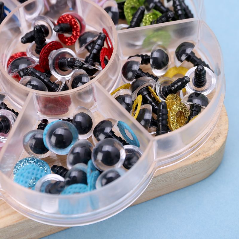 Mary 70Pcs 10mm/0.39in DIY Untuk Boneka Wayang Mata Plastik Safety Washers Pads Untuk Handm