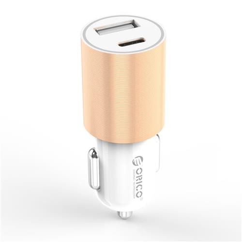 ORICO UCF-2U USB Type C Car Charger with Type-C and USB-A Outputs