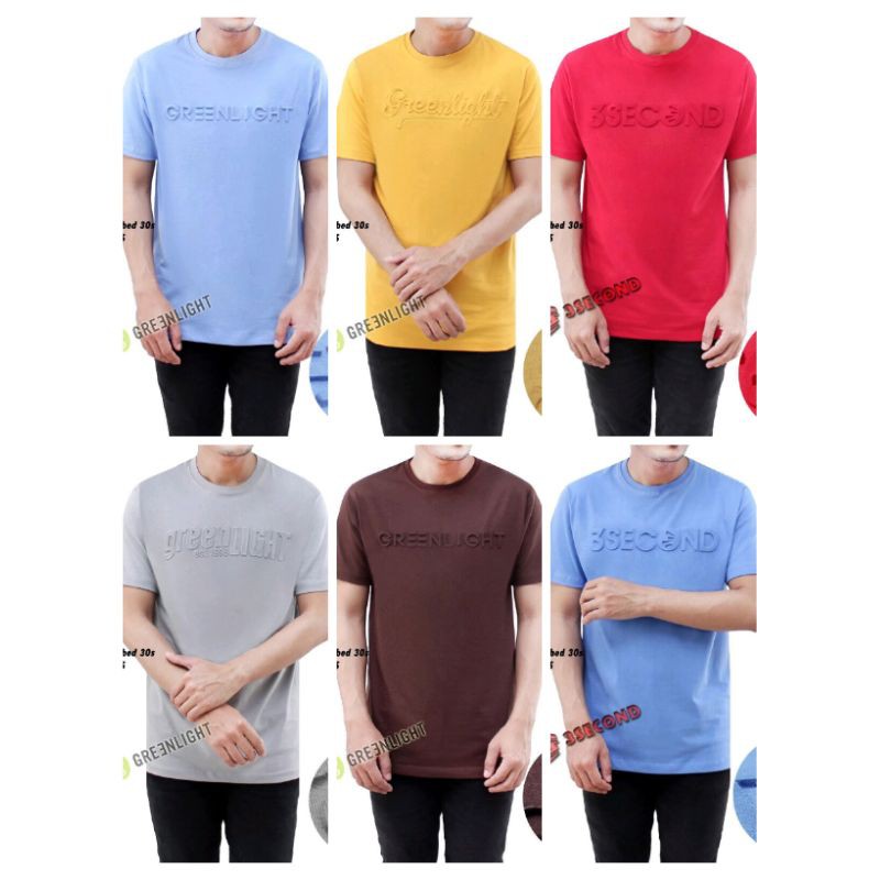 [CUCI GUDANG STOCK SEADANYA] MURAH Kaos Polos T-Shirt Distro Sablon Timbul Emboss