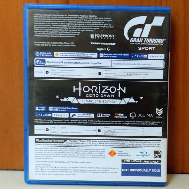 Gran Turismo + Horizon Zero Dawn PS4 Kaset Playstation PS 4 5 Granturismo HZD Zero Down bundel bundle 2 in 1 megapack mega pack reg 3 region asia bundle hits