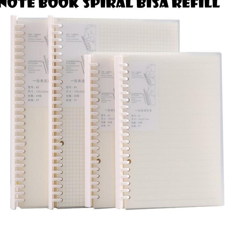 

TERLARIS!!-257 Notebook Spiral Hard cover plastik A5/B5 all Varian (Garis/Dote/Grid/Polos)
