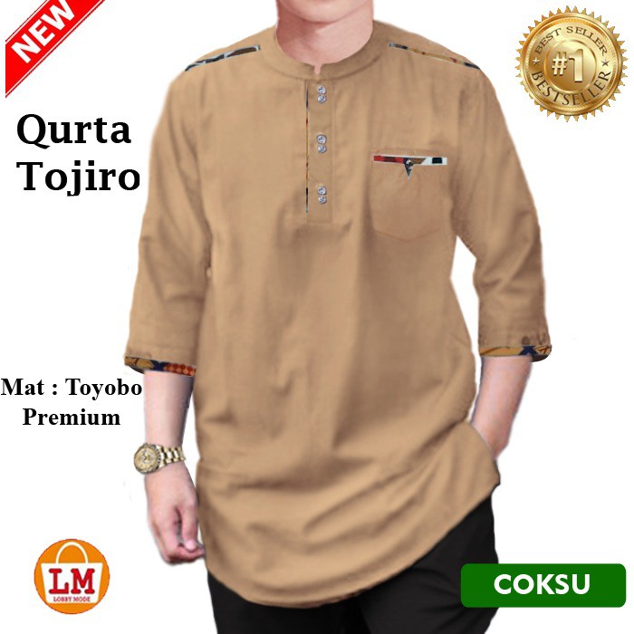 TERMURAH TERLARIS LMS Baju Koko Pria Muslim QURTA TOJIRO bahan Toyobo Premium 23151 23153 23155 23157