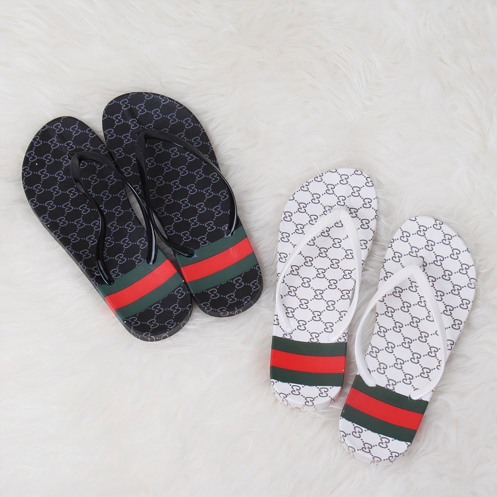 ( BISA COD ) SANDAL JEPIT SENDAL SPON MOTIF GC GUCCI TERBARU KEREN BISA GROSIR