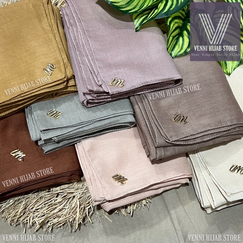 EXCLUSIVE BASIC VOAL/ORIGINAL UMAMA SCARF PARIS PREMIUM /PARIS OLIVE STICH LOGO PLAT GOLD