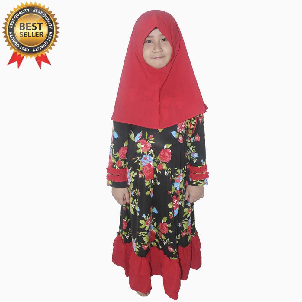 Long Dress Gamis Maxi Hijab perempuan 8 - 12 tahun -  Enola