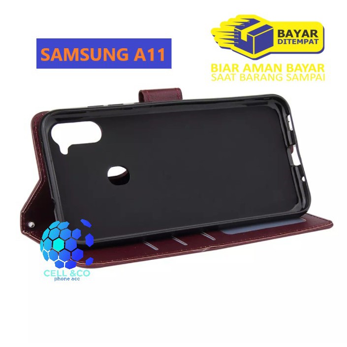 Flip cover SAMSUNG A11 Flip case buka tutup kesing hp casing flip case leather wallet