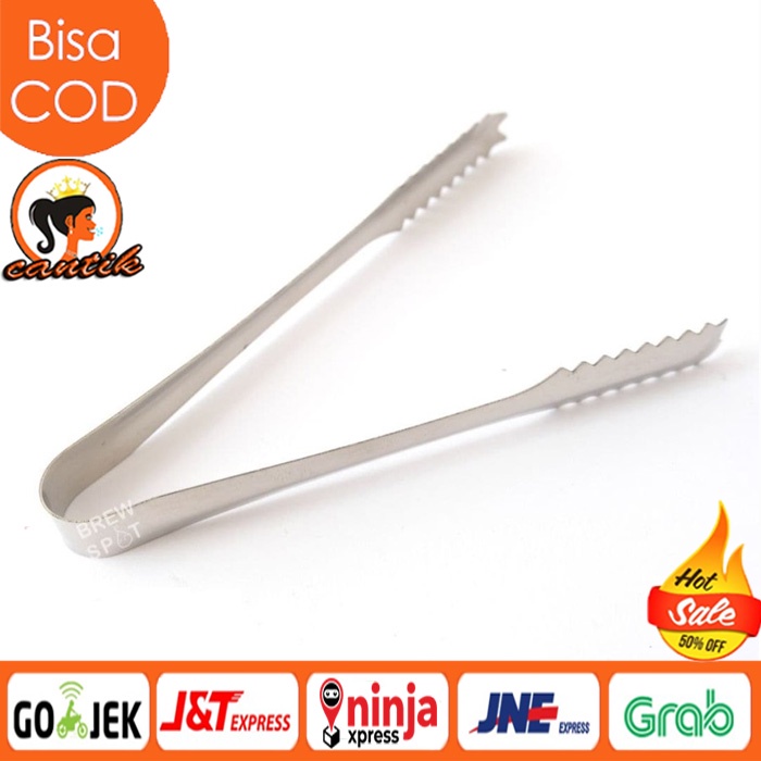 Jepitan es penjepit makanan capit es makanan gula batu stainless steel