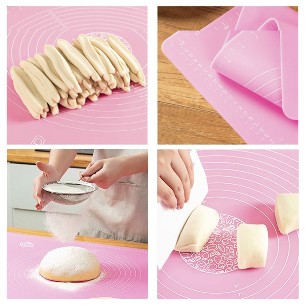 HOVELSHOP Alas Silikon Adonan Roti Kue Pastry Mat Silicone Tatakan Dapur