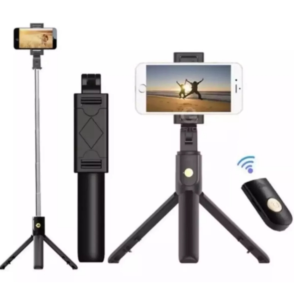 Tripod K07 2 IN 1 / Mini Dekstop Tongsis Tripod Selfie Stick Plus / Tongsis Remot + Tripod K07 TONGSIS WITH BLUETOOTH WIRELESS