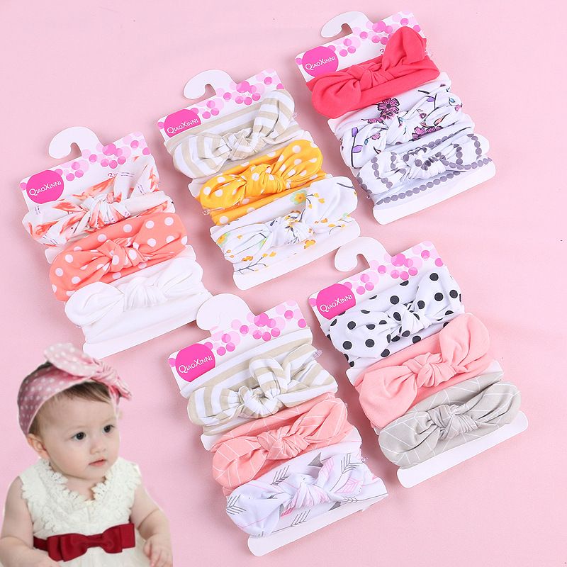 (1 set 3 pcs) Satu set bandana kain bayi / bando anak import