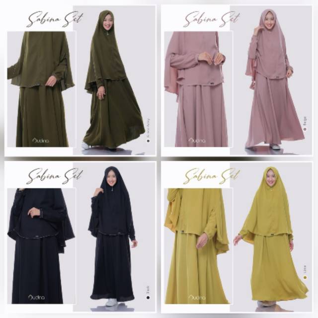 Gamis Set Khimar / Sabina Set ori Audina / Busui / Wollycrepe Caltry / Limited Stock