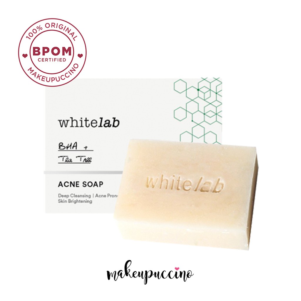 [ORI] Sabun Perawatan Wajah &amp; Tubuh Berjerawat dengan Kandungan BHA &amp; Tea Tree - Whitelab Acne Soap BPOM