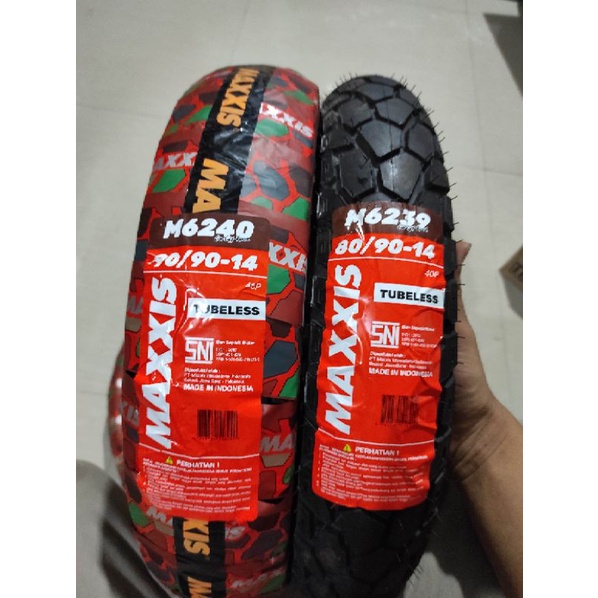 paket ban maxxis scooter matic ulir semi cross 80/90+90/90.14 free pentil