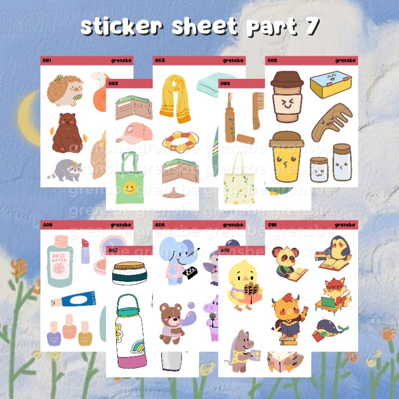 

grensbe-[part 7] sticker sheet journal aesthetic/ sticker cute no cut a7