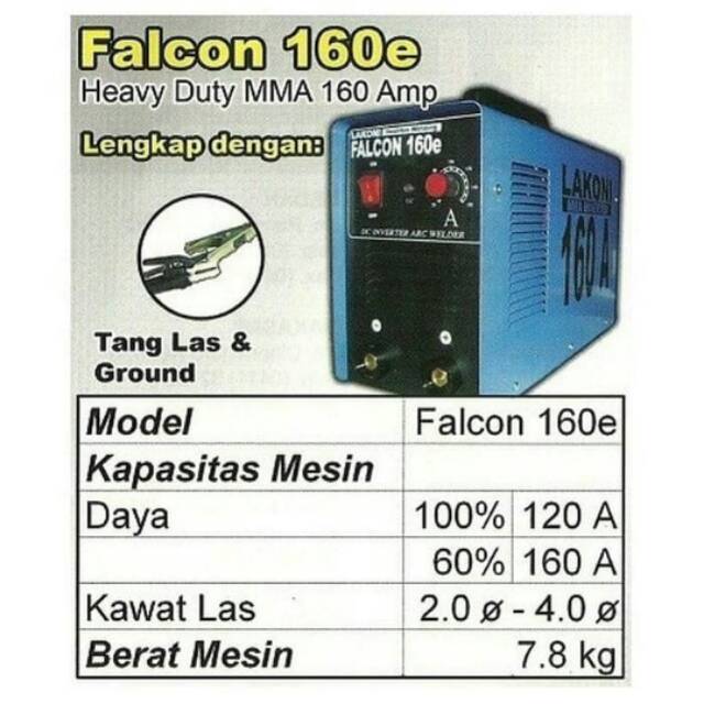 Mesin Travo Las IGBT Lakoni Falcon 160E (900Watt / 160A)
