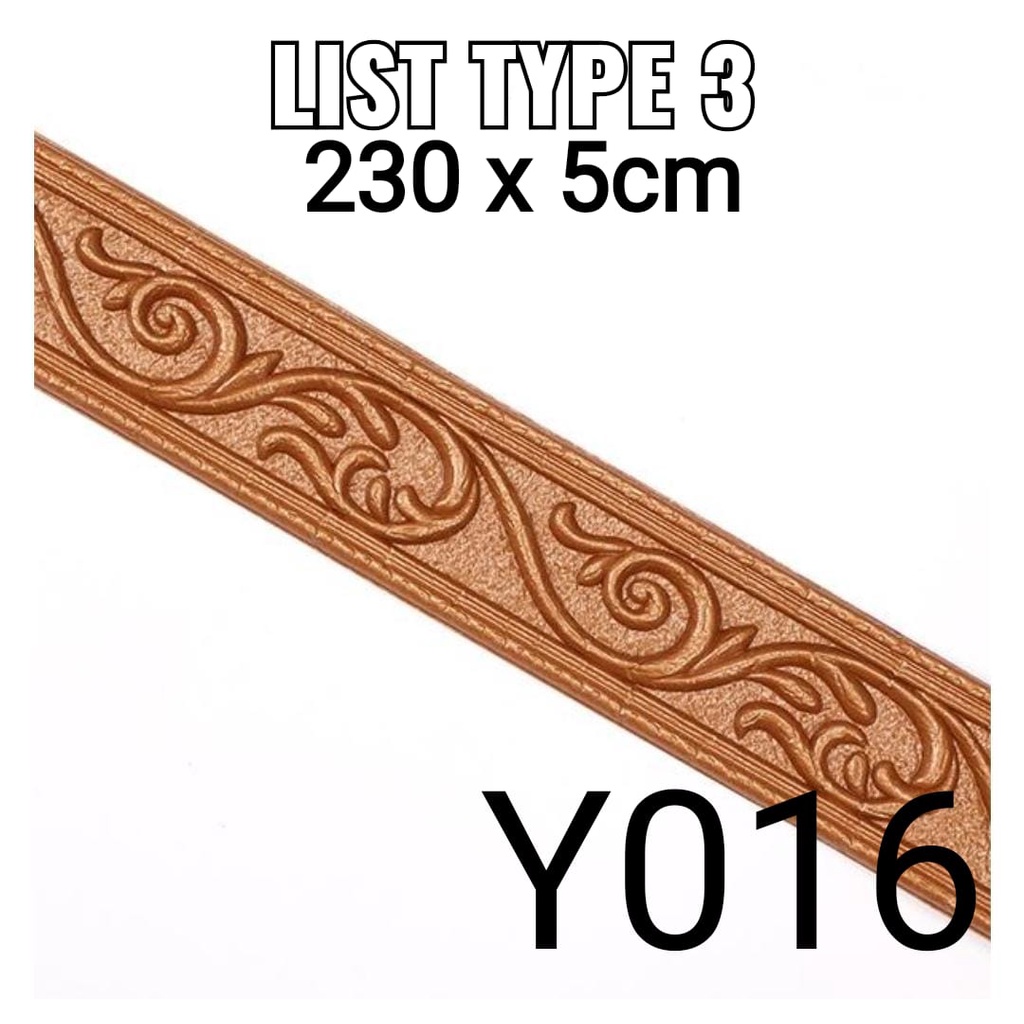 Wallpaper Foam 3D List / Stiker Dinding Atas / Wall Sticker List - 5MM-Klasik Coklat Y016