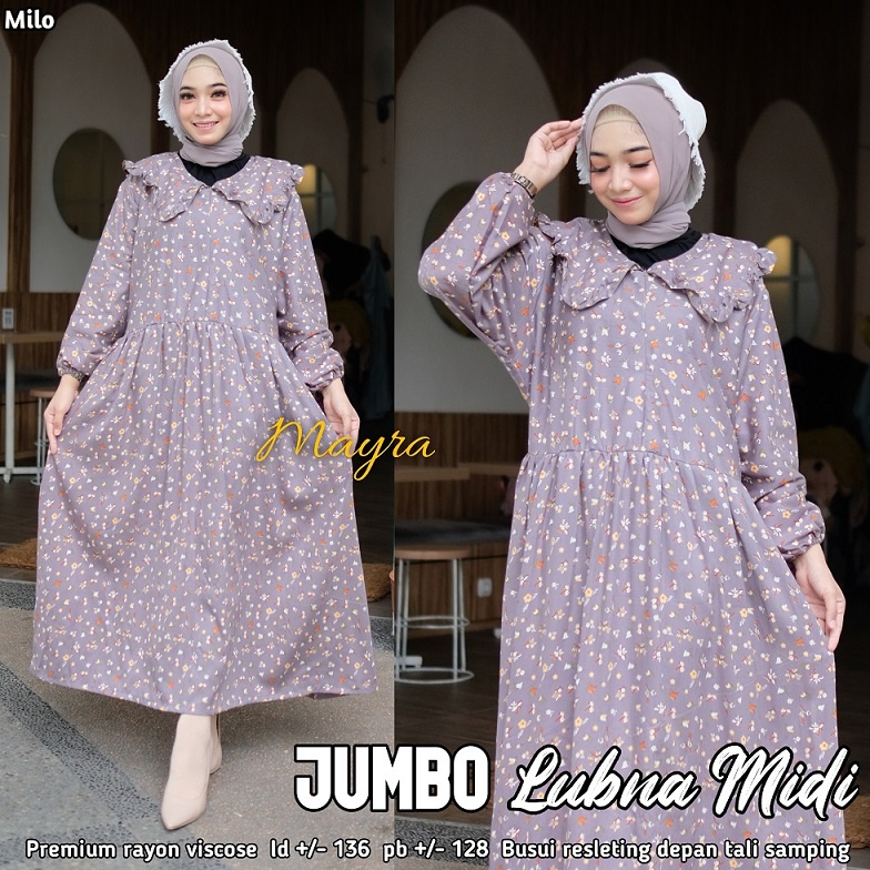 Baju GAMIS XXXXL LD 140 JUMBO Super PB 140 TOYOBO - BADAN GEMUK IBU HAMIL UKURAN BIG SIZE 298-LUBNA MILO
