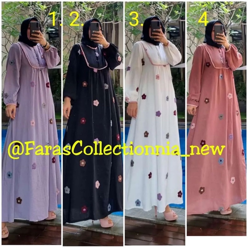 Gamis kringkle bordir ori by Edness Kayla