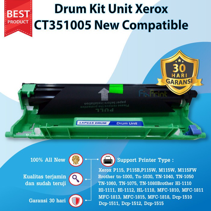 Drum Kit Unit Printer Xerox P115 P115w Brother TN1000 TN1080 HL1110 HL1112 MFC-1815 DCP 1510 1515