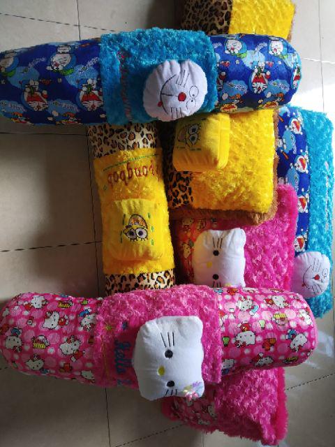 Bantal Guling Karakter Anak Jumbo Laki-laki Perempuan Pokemon Spongebob Sapi Kitty Mickey Doraemon