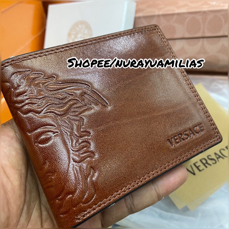 Dompet pria Versace full kulit asli import dompet lipat pria branded dompet pendek pria