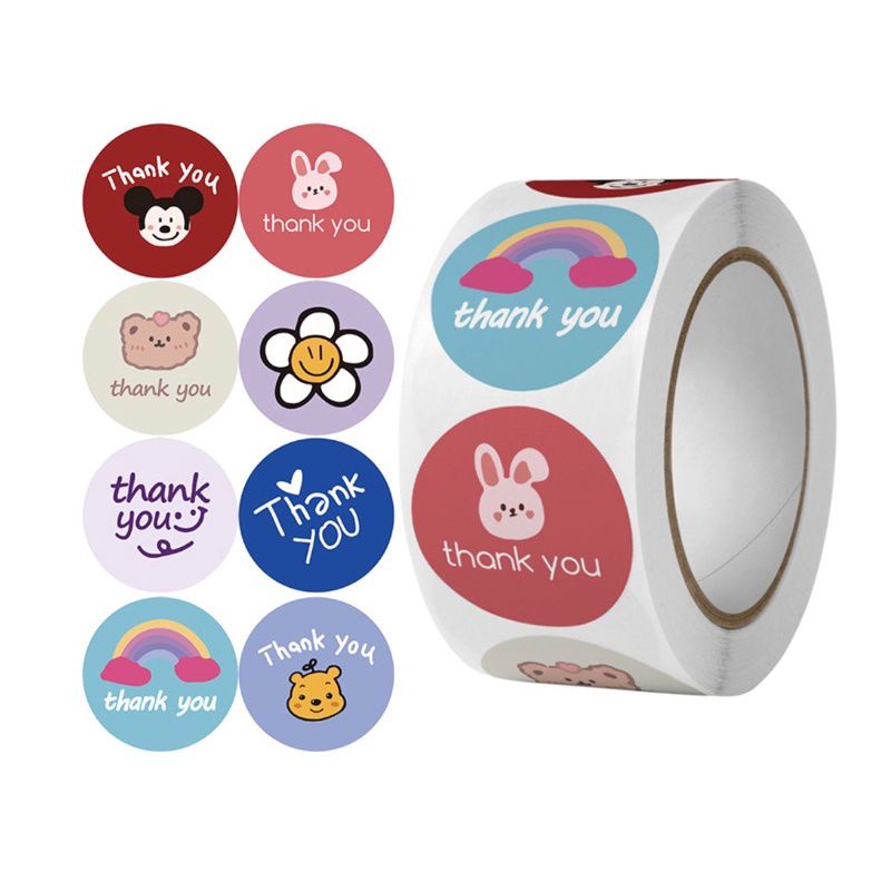

Stiker Thank You Sticker Disney Mickey Segel Souvernir 500pcs