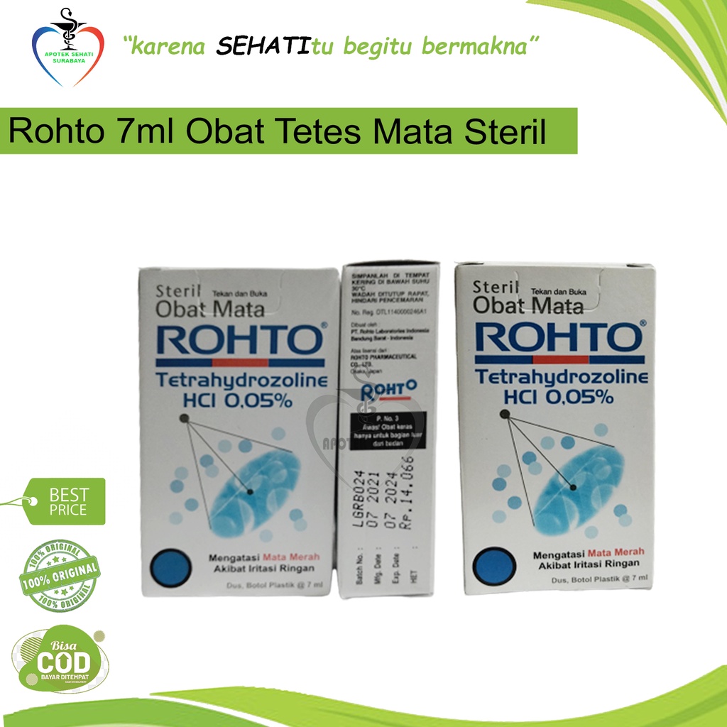 ROHTO STERIL OBAT MATA 7 ML OBAT TETES MATA MERAH IRITASI