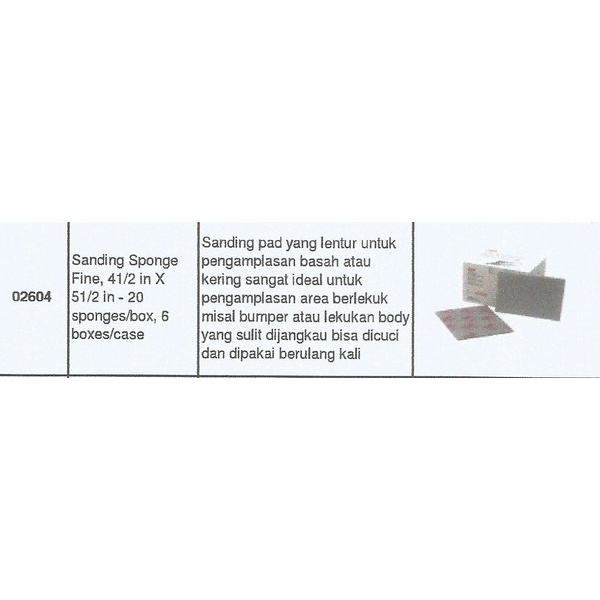 

Sanding Sponge Fine 41-2 in X 51-2 in - 20 Sponges box 6 boxes case 3M