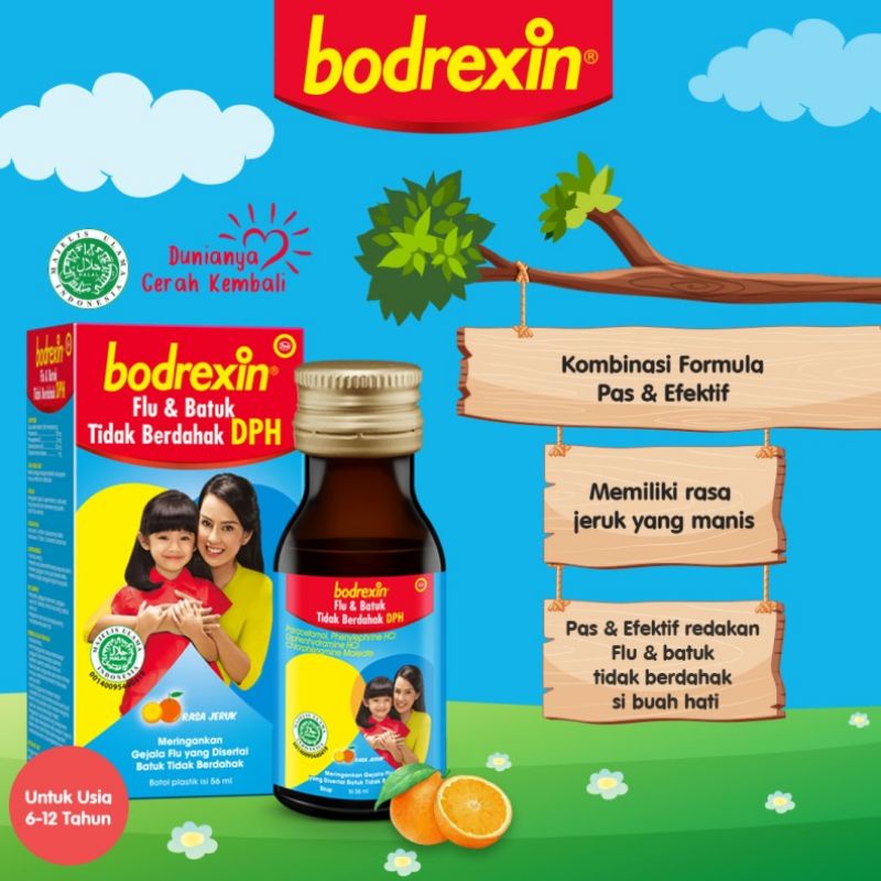 BODREXIN FLU&amp; BATUK TIDAK BERDAHAK DPH 56ml