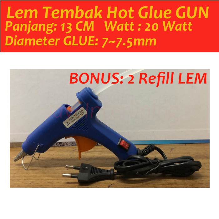 Lem Tembak Pistol Hot Glue Gun Stick Kecil 20 Watt