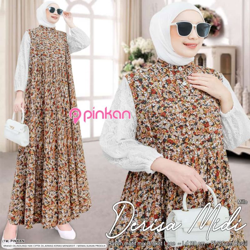 Derisa Midi Dress Wanita Original by Pinkan