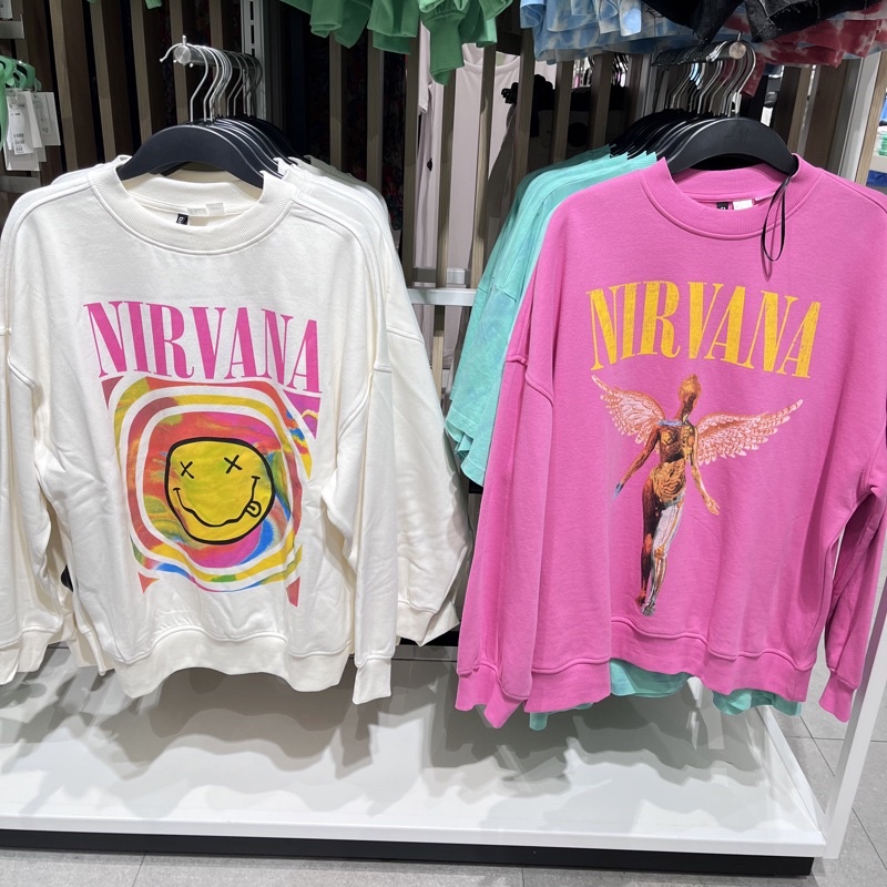 Sweater Nirvana original / sweater H&amp;m nirvana pink