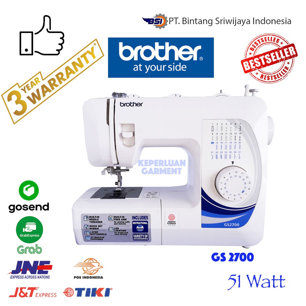 Mesin Jahit Portable Brother GS 2700 - Brother GS 2700 Sewing Machine