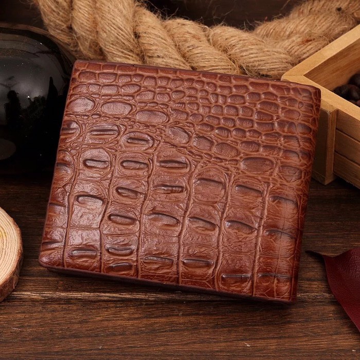 Dompet Pendek Kulit Pria Motif Croc 905-1