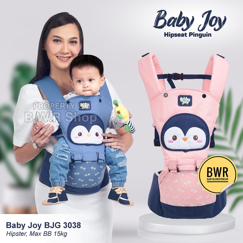 Hipseat Baby Joy BJG 3038 PINGUIN / Gendongan Depan Belakang Baby Carier | Bwr