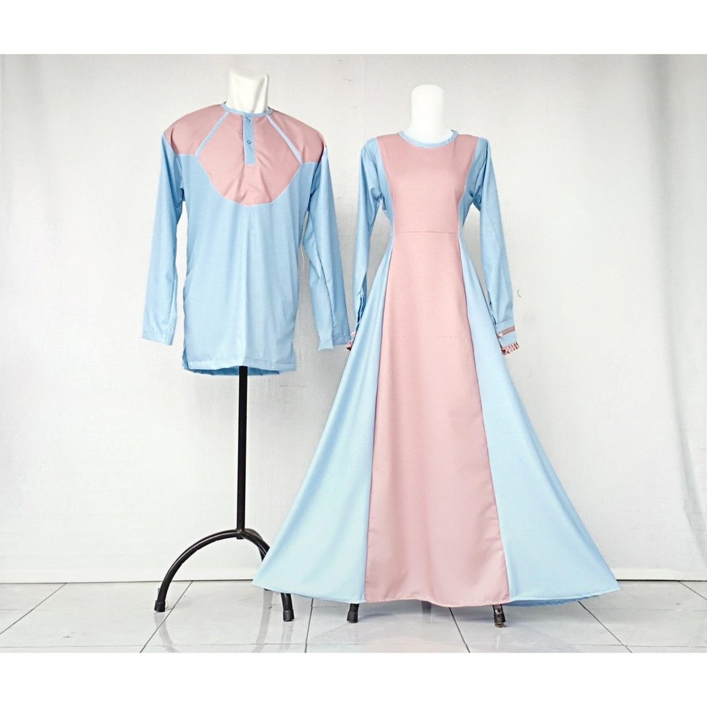 Gamis Madina Anak Warna Babyblue Kombinasi Milo Shopee Indonesia
