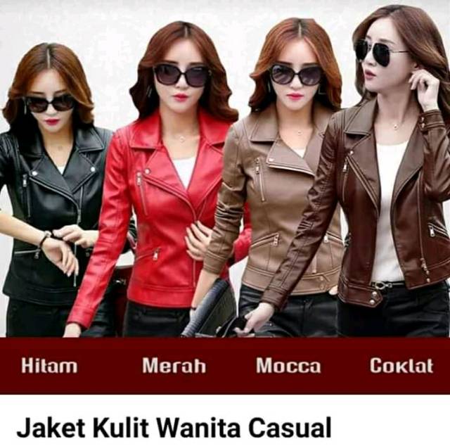 Jaket Kulit Wanita Sintetis Stylish Rock N Roll Crop CRP2 SEMIKULIT - PU LEATHER