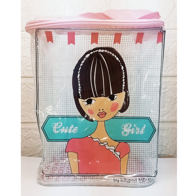 Tas Kosmetik model pouch Tinggi Clear Bag