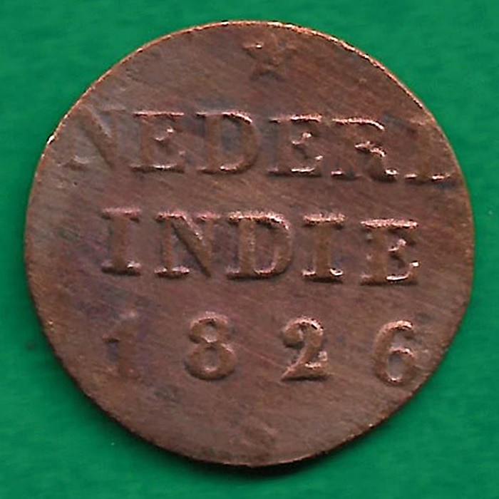 UB011 UANG KOIN KUNO ASLI 1/4 STUIVER TAHUN 1826 NEDERLAND INDIE KOLEKSI UANG LOGAM VOC BELANDA